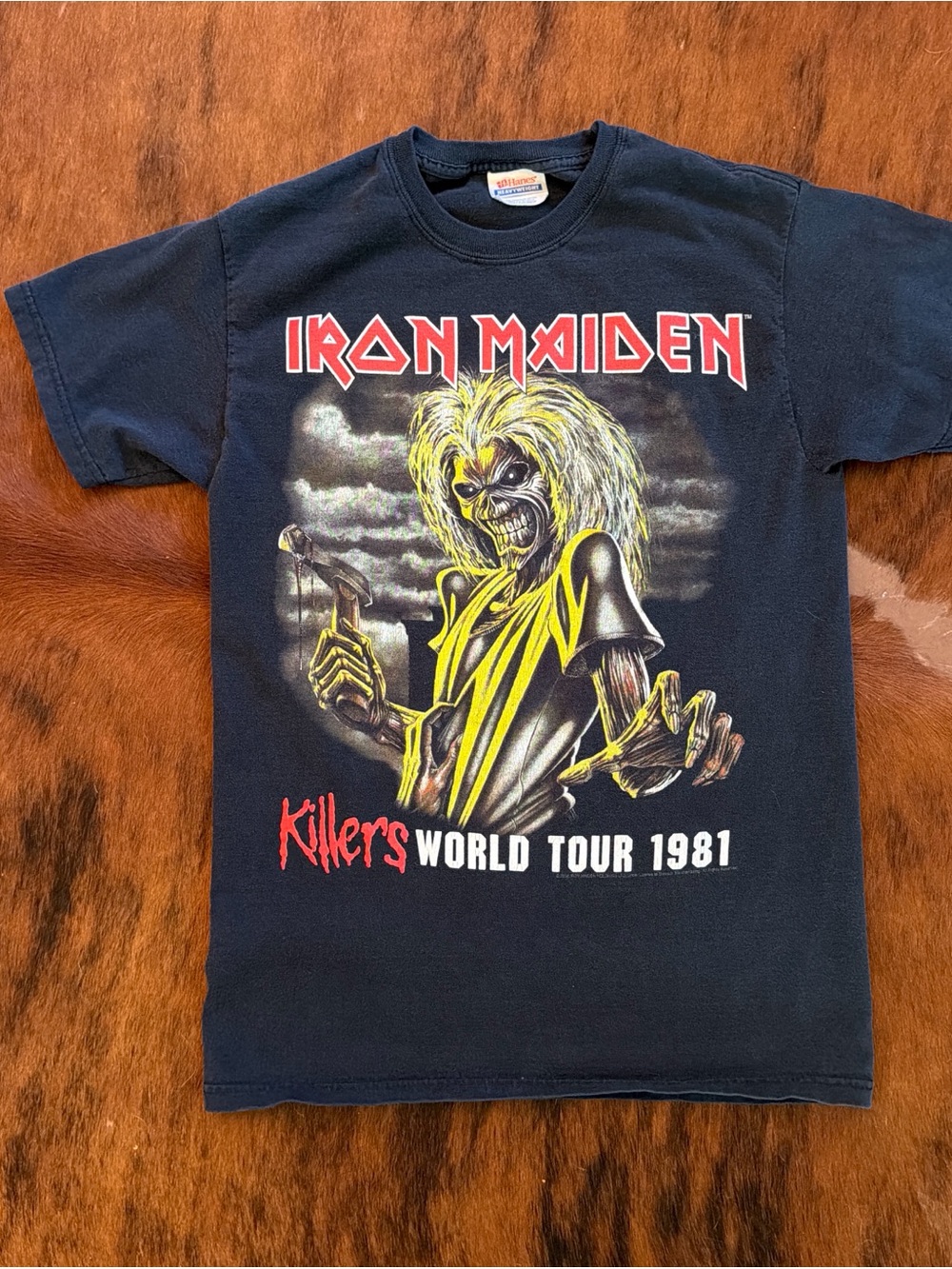 Hanes Black Iron Maiden 'Killers World Tour 1981' Graphic Tee